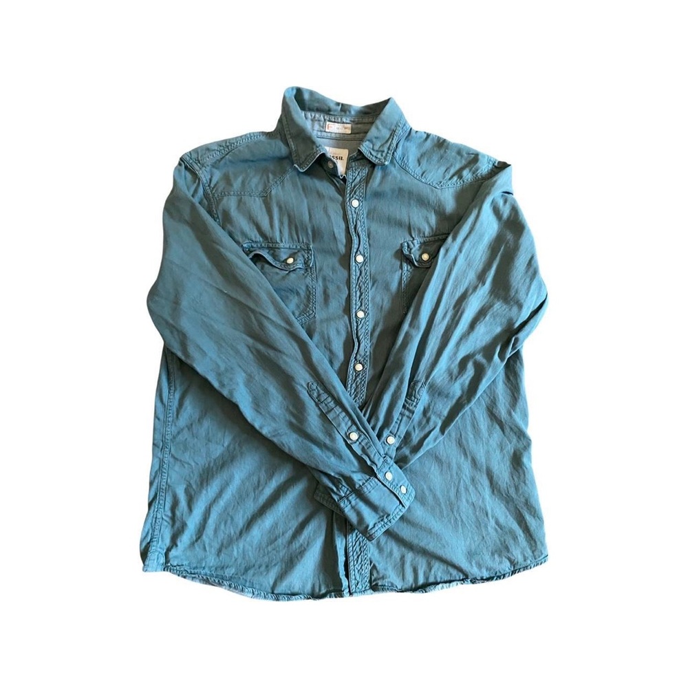 Fossil pearl snap button down shirt